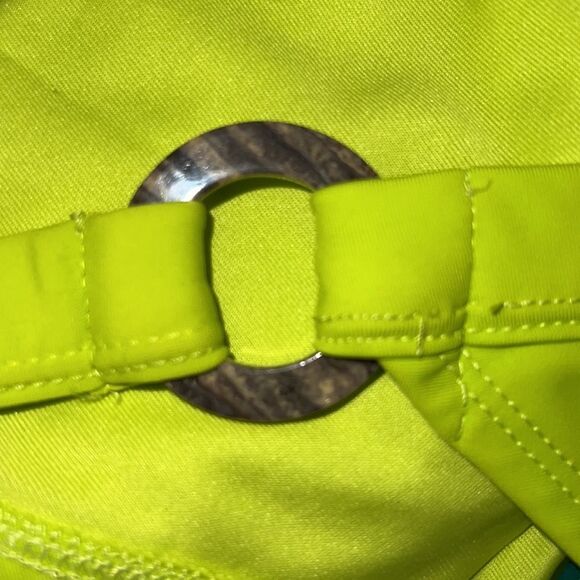 NWOT Topshop Lime Green Bikini Bottoms with Rings Size 10 - Picture 9 of 10